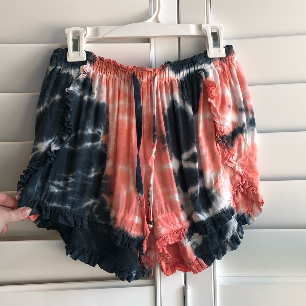Gyspy 05 Blue and Pink Tie-Dye Shorts